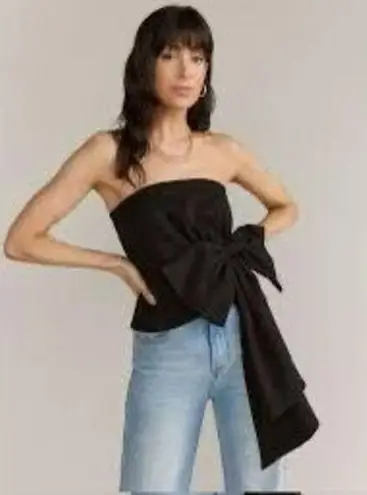 Do + Be Strapless Bow Detail Corset Top in Black Sz S