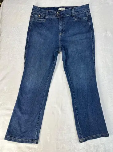 Lee  Women 18 Medium (38x31) Blue Jeans Natural Bootcut Just Below Waist Denim ^