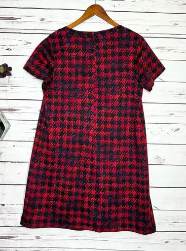 Enfocus Studio Red & Black Houndstooth Casual Dress Size 14W