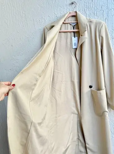 We Wore What NWT Suiting Twill Notch Lapel Blazer Coat Jacket Beige Womens Size XS