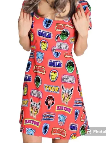 Cakeworthy x Avengers Comic Skater Dress Red Size L