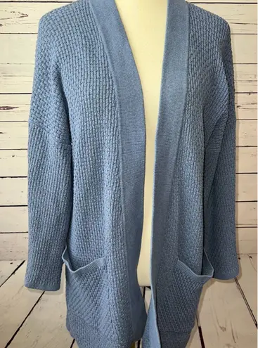 Toad & Co Horny Toad Co Cardigan Sweater size Small Cambridge Open front lagenlook Blue