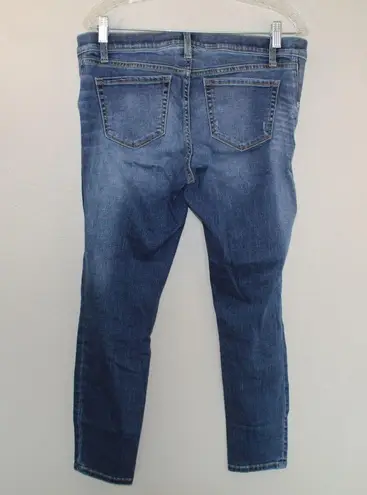 Liz Lange Maternity Ankle Skinny Distressed Dark Wash Jeans — Size Small