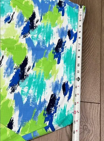 IBKUL Matilda Watercolor Golf Skirt Skort Turquoise Blue Green Size Large