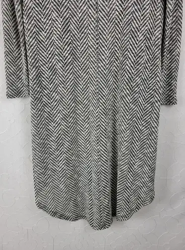 Acemi Women's Cardigan Gray Chevron Tight Knit High Low Lightweight Long Sleeve