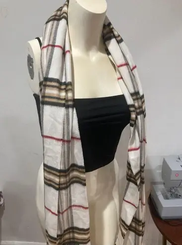 Plaid Oblong Scarf 100% Acrylic Multicolor Cashmink V. Fraas Germany