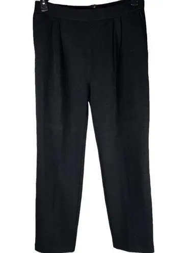 St. John  Basics Black Straight Leg Pleated Pull-On Pants Women’s Size 12