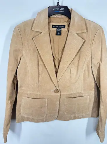 New York and Company Suede tan leather blazer size 12