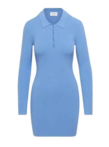 Aritzia Sunday Best Barrymore Dress Long Sleeve Blue MiniSize L Size L