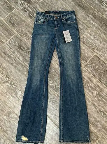 Dear John ⭐️New⭐️ bootcut Sloane distressed 24 waist dyed denim jeans NWT