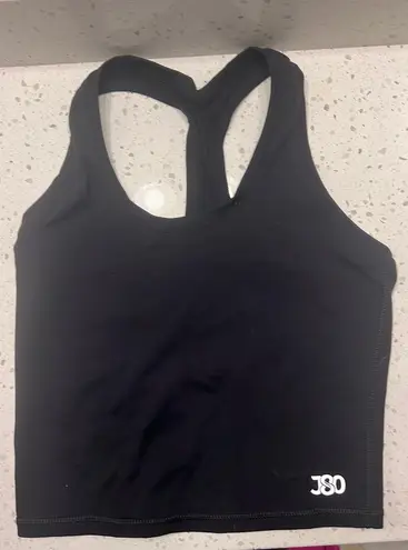 J80 Fit blank cropped athletic tank Black