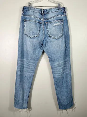 Nature Denim Mid Rise Distressed Raw Hem Straight Leg Denim Jeans Size 5/26
