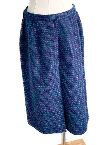 Pendleton  vintage colorful boucle plaid 100% wool pencil skirt size medium M