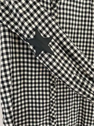 Maison Scotch  Black & White Gingham Plaid Button Front Dress