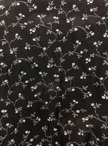 Laura Ashley Vintage Black Floral Midi Skirt