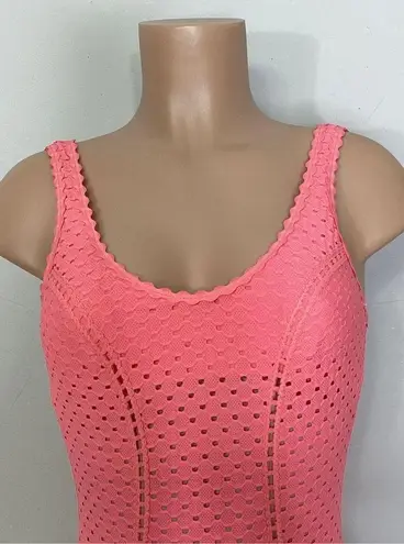 Robin Piccone New. coral crochet lace swimsuit. Retails $178. Small