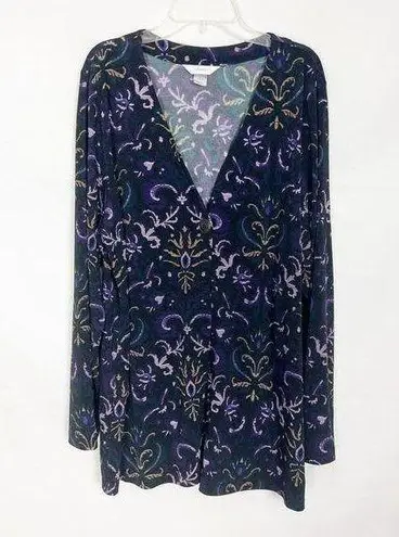 cj banks  Women's Button Front Floral Top Size 1X