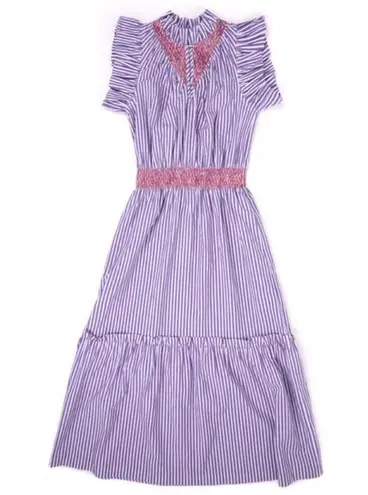 đź’•CLARE V. ANTHROPOLOGIEđź’• Joelle Dress ~ Lilac Striped Print Large L NWT Purple