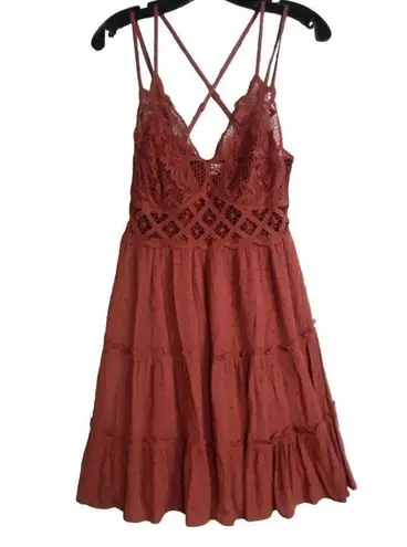 Brand New In Bohemian Burnt Orange Skater Dress Size S