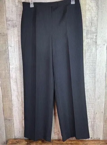 Unbranded Size 16 Lined Black & Tan Pin Striped Dress Pants with Wide Leg