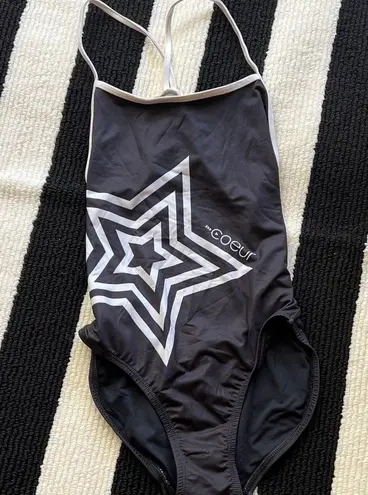 Women’s Black and Gray One Piece Swimsuit Set
