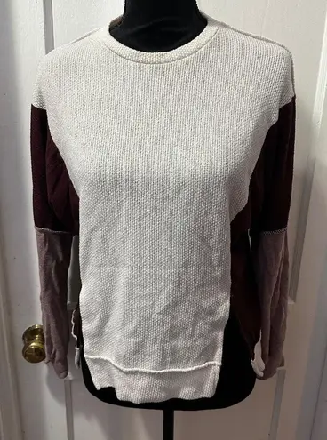 SugarFox Colorblock Waffle Sweater in S