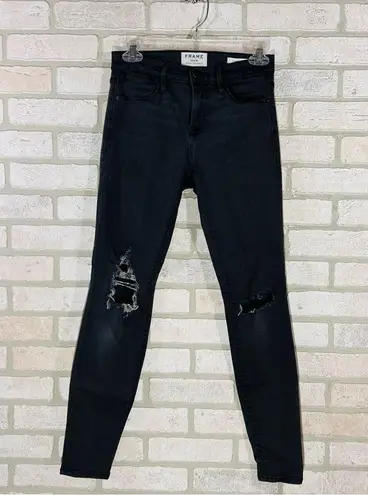 frame denim  Le High Skinny Distressed Jeans in Tillery Wash Size 25