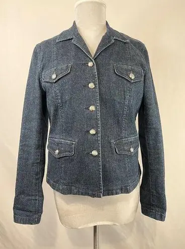 Ralph Lauren  Jeans‎ Co Stretch Denim Blazer Womens Blue Jean Jacket Petite L