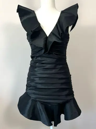 Bardot Jamie Frill Mini Dress in Black Size 6