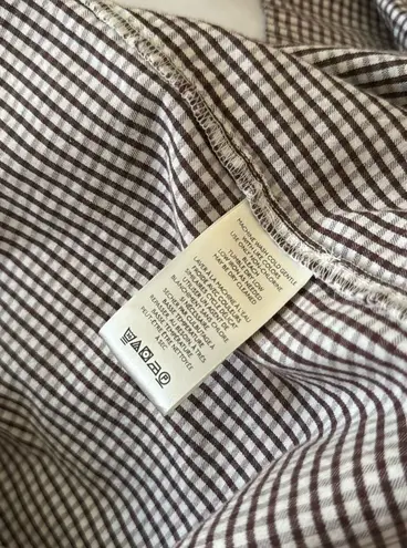 Free People  Long Top or Dress Brown White Gingham