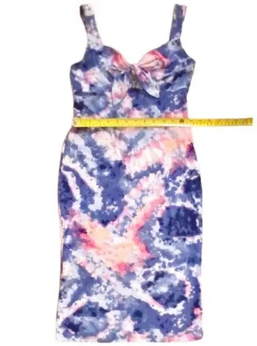 Ultra Flirt Tie Dye Dress Small Blue White Sleeveless Bodycon Short Stretchy