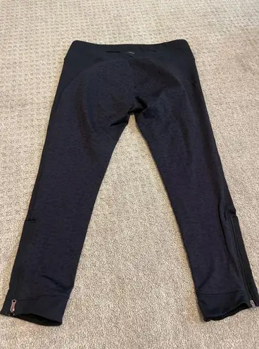CALIA Black Cheetah Cropped Zippered Ankle Athletic Pants Size L