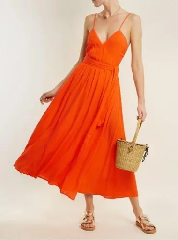 Mara Hoffman 💕 SWIM💕 Alma Sleeveless Wrap Front Maxi Dress ~ Orange Small S