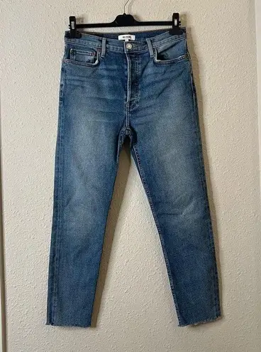 RE/DONE High Waisted Button Fly Debim Jeans Size 29 Medium Wash