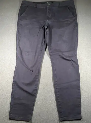 AERO Skinny Ankle Pants Womens 16 Long Navy Casual Chino Stretch Flat Front Blue