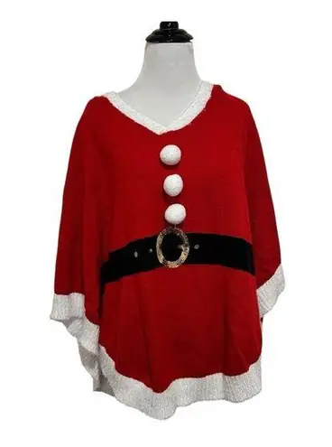 Holiday Time women’s small Santa Claus sweater poncho