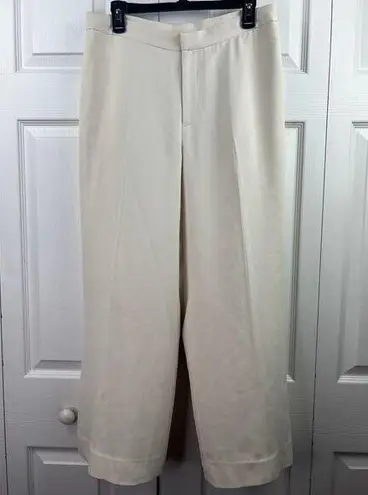 Ralph Lauren Lauren  Tan Wide Leg Silk Trouser Pants Size 12P