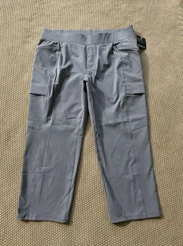 Eddie Bauer  Women's Gray Active Hiking Stretch Pullon Cargo Pants Sz 12 P NWT