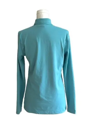 Athleta  Light Blue Split Mock Turtleneck Long Sleeve Soft Active Top Large - Image 6
