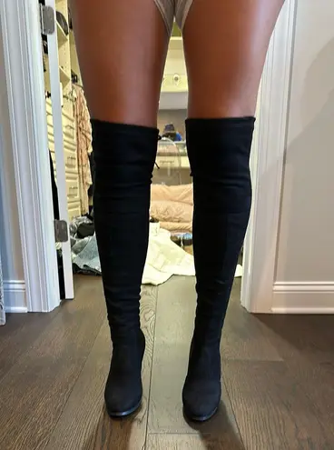 Boutique High Suede Black Over The Knee Boot Size 8