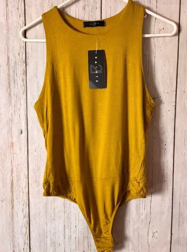 Saints 21 Mustard Yellow Sleeveless Bodysuit Sz S NWT