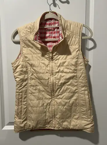 Peter Millar Warmth Women's Reversible Vest Size Small Yellow/Plaid Golf Outdoor