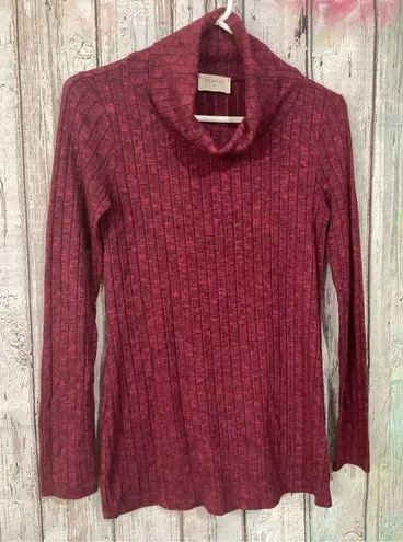 Everly Anthropologie  Cowl Neck Top Burgundy Pink Size Small Ribbed 🌸🍒