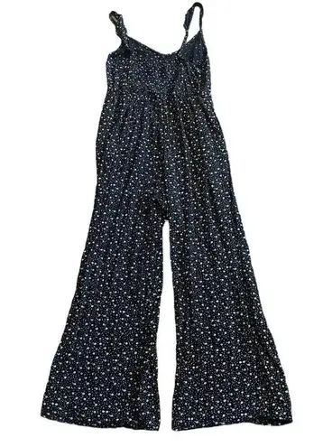 Saltwater Luxe Black Floral Jumpsuit Romper Flowy Boho Size Small Women's