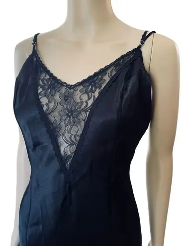 Frederick's of Hollywood Frederick’s of Hollywood Y2K Black Goth Witchy Lace Lingerie Maxi Slip Dress