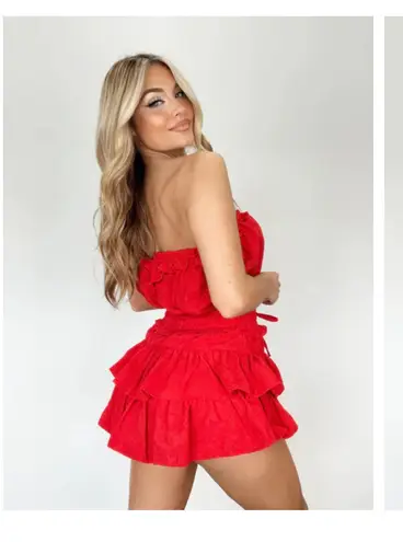 The Moon Day + Red Ruffle Romper 