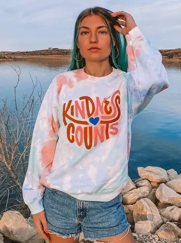 Kindness Counts Tie Dye Sweatshirt