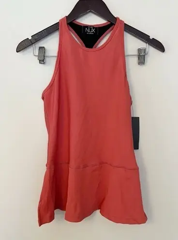 Nux Up & Down Peplum Racerback Athletic Sleeveless Tank Pink Womens Small NEW