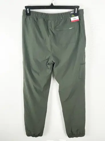 Eddie Bauer  Green Drawstring Waist Multiple Pockets Fleece Lined Pants, Size 8