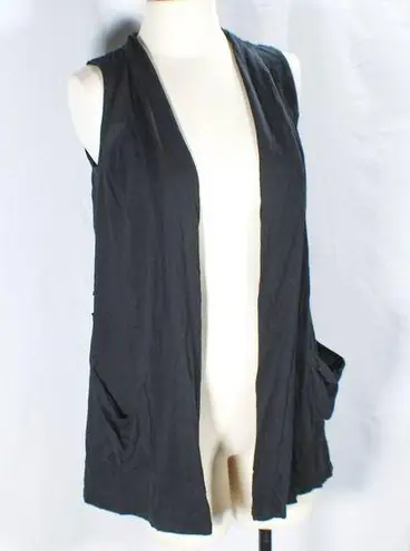 C&C California Vintage 1990s Early Y2K Black Open Vest with Pockets Size Medium Grunge